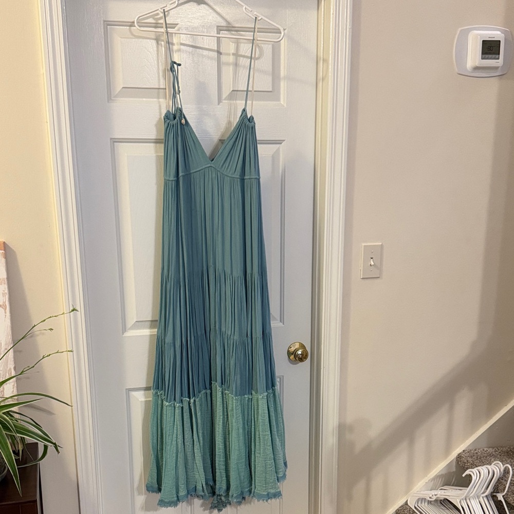 Free People Blue and Green Maxi Dress